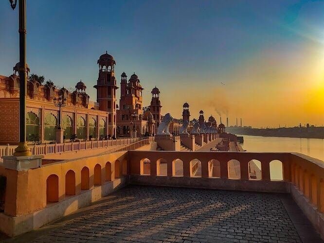 Rajasthan palace at sunset